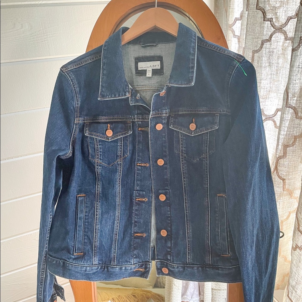 Loft dark denim jacket large